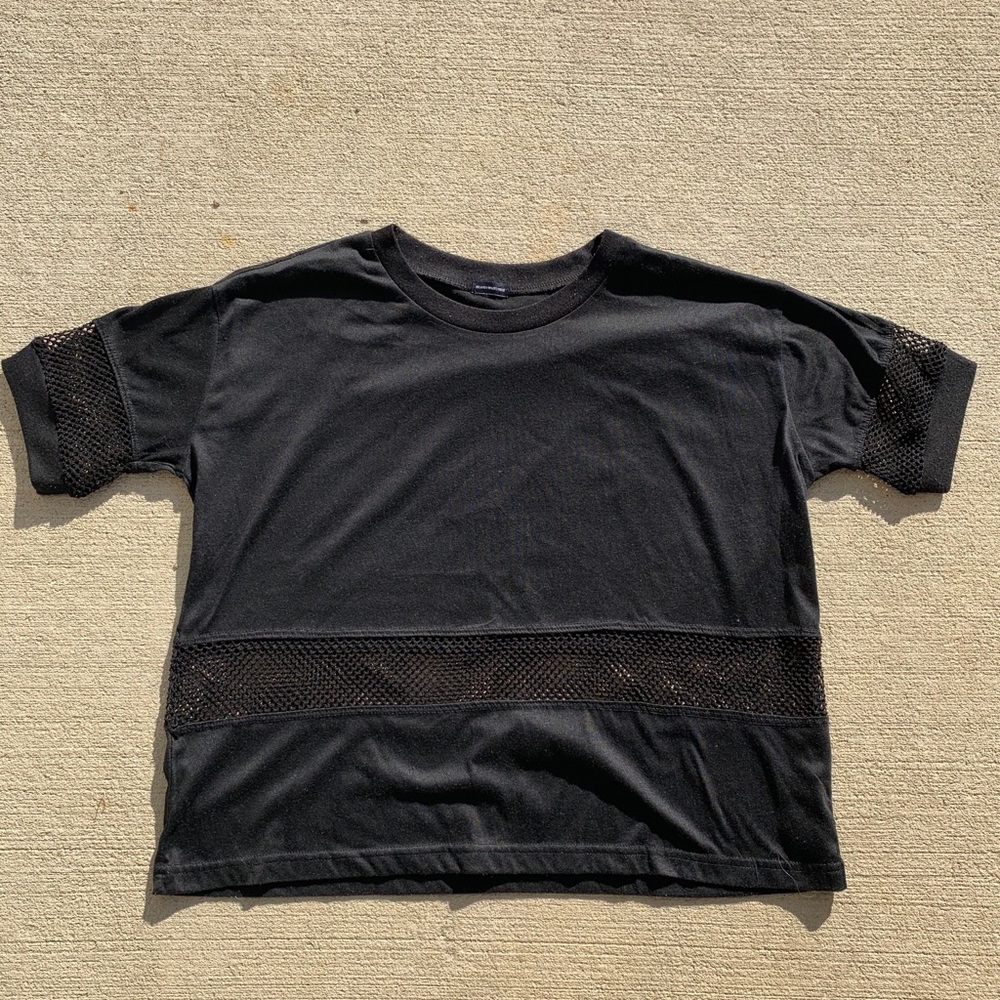 Black solid and mesh Brandy Melville top.